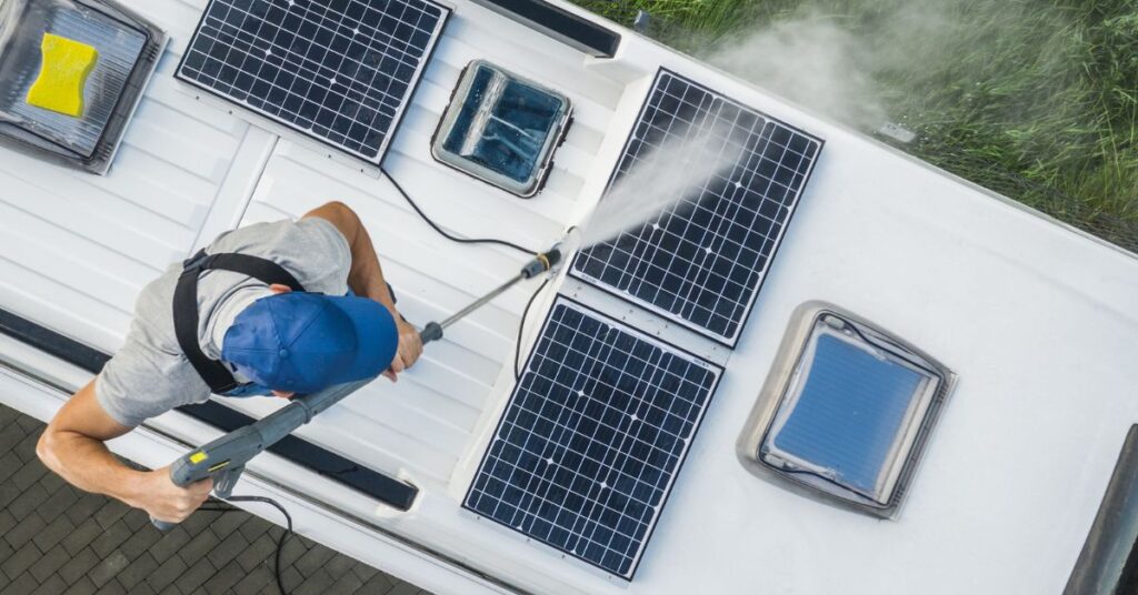 An RV with solar panel